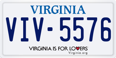 VA license plate VIV5576