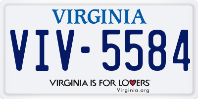 VA license plate VIV5584