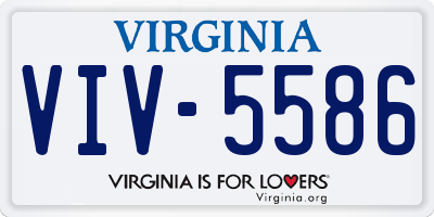 VA license plate VIV5586