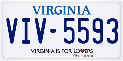 VA license plate VIV5593