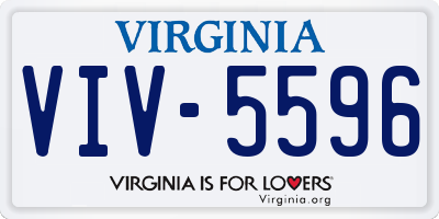 VA license plate VIV5596