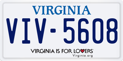 VA license plate VIV5608