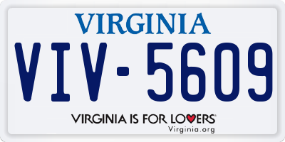 VA license plate VIV5609
