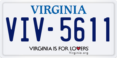 VA license plate VIV5611