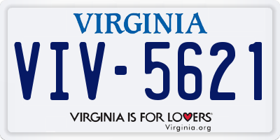 VA license plate VIV5621