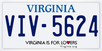 VA license plate VIV5624