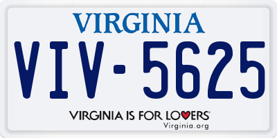 VA license plate VIV5625
