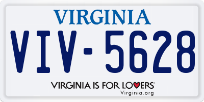 VA license plate VIV5628