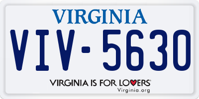 VA license plate VIV5630