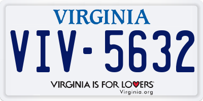 VA license plate VIV5632