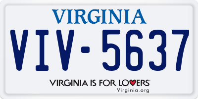 VA license plate VIV5637