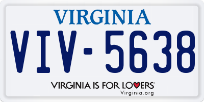 VA license plate VIV5638