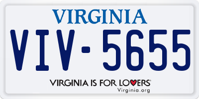 VA license plate VIV5655