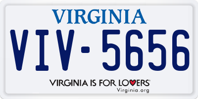 VA license plate VIV5656