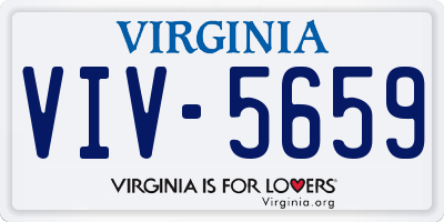 VA license plate VIV5659