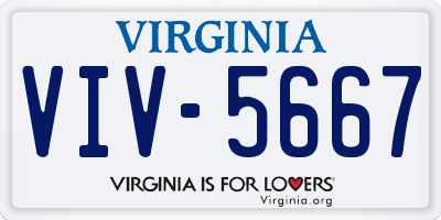 VA license plate VIV5667