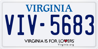 VA license plate VIV5683