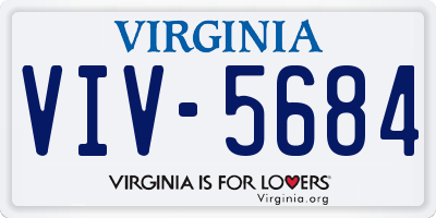 VA license plate VIV5684
