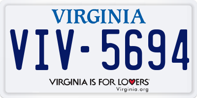VA license plate VIV5694