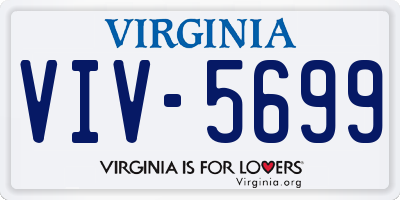 VA license plate VIV5699