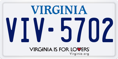 VA license plate VIV5702