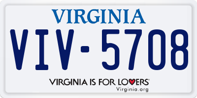 VA license plate VIV5708
