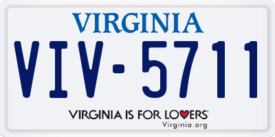 VA license plate VIV5711