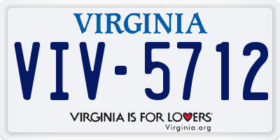 VA license plate VIV5712