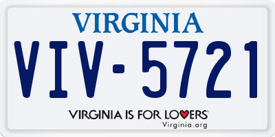 VA license plate VIV5721