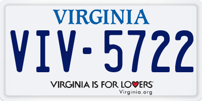 VA license plate VIV5722