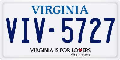 VA license plate VIV5727