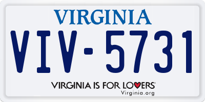 VA license plate VIV5731