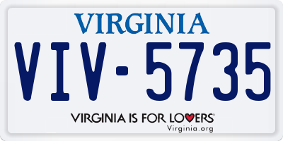 VA license plate VIV5735