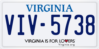 VA license plate VIV5738