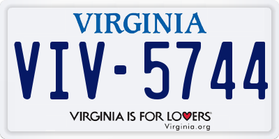 VA license plate VIV5744