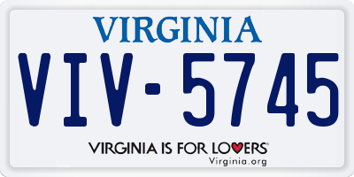 VA license plate VIV5745