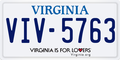 VA license plate VIV5763