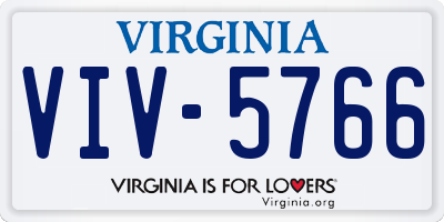 VA license plate VIV5766