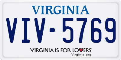 VA license plate VIV5769