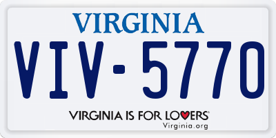 VA license plate VIV5770