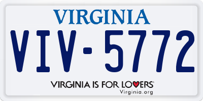 VA license plate VIV5772