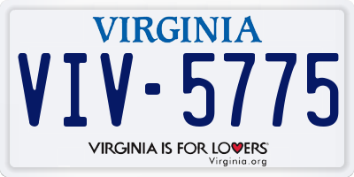 VA license plate VIV5775