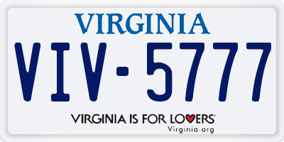 VA license plate VIV5777