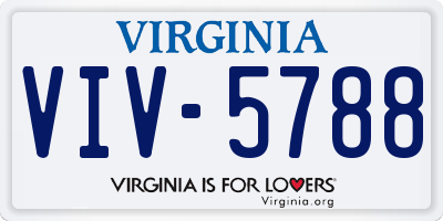 VA license plate VIV5788