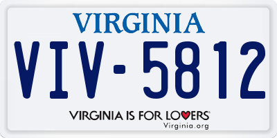 VA license plate VIV5812