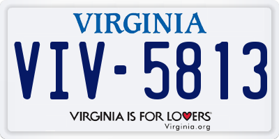 VA license plate VIV5813