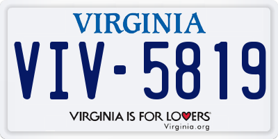 VA license plate VIV5819
