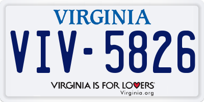 VA license plate VIV5826