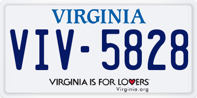 VA license plate VIV5828