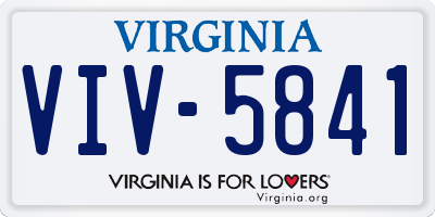 VA license plate VIV5841